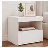 Image de Table de Chevet avec Lumières LED, Armoire de Lit avec Rangement, Table de Nuit, Armoire de Nuit, Moderne, Blanc Bois 836763