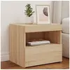 Image de Tables de Chevet et Lumières LED 2 pcs, Armoires de Lit avec Rangement, Tables de Nuit Chambre, Moderne, Chêne Sonoma 836768