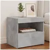 Image de Table de Chevet avec Lumières LED, Armoire de Lit avec Rangement, Table de Nuit, Armoire de Nuit, Moderne, Gris Béton 836769
