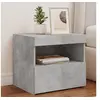 Image de Tables de Chevet avec Lumières LED 2 pcs, Armoires de Lit avec Rangement, Tables de Nuit Chambre, Moderne, Gris Béton 836770