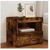 Image de Table de Chevet avec Lumières LED, Armoire de Lit avec Rangement, Table de Nuit, Armoire de Nuit, Moderne, Chêne Fumé 836771
