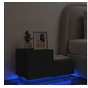 Image de Table de chevet avec lumières LED noir 70x36x40,5 cm