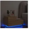 Image de Table de chevet avec lumières LED chêne sonoma 70x36x40,5 cm