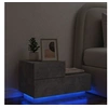 Image de Table de Chevet avec Lumières LED, Armoire de Nuit avec Rangement, Table de Nuit Chambre, Moderne, Gris Béton Bois 836780