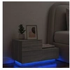 Image de Table de Chevet avec Lumières LED, Armoire de Nuit avec Rangement, Table de Nuit Chambre, Moderne, Sonoma Gris Bois 836782