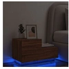 Image de Table de Chevet avec Lumières LED, Armoire de Nuit avec Rangement, Table de Nuit Chambre, Moderne, Chêne Marron Bois 836783