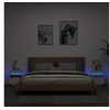 Image de Armoires de Chevet avec Lumières LED 2 pcs, Tables de Chevet avec Rangement, Tables de Nuit Chambre, Moderne, Blanc 836785