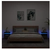 Image de Armoires de chevet avec lumières LED 2 pcs noir 40x39x48,5 cm