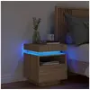Image de Armoire de chevet avec lumières LED chêne sonoma 40x39x48,5 cm