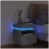Image de Armoire de chevet avec lumières LED gris béton 40x39x48,5 cm