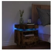 Image de Armoire de chevet avec lumières LED chêne fumé 40x39x48,5 cm
