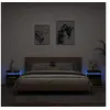 Image de Armoires de Chevet avec Lumières LED 2 pcs, Tables de Chevet avec Rangement, Tables de Nuit Chambre, Moderne, Chêne 836793