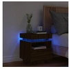 Image de Armoire de Chevet avec Lumières LED, Table de Chevet avec Rangement, Table de Nuit Chambre, Moderne, Chêne Marron 836796