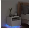 Image de Table de chevet avec lumières LED blanc 40x39x37 cm