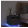 Image de Table de chevet avec lumières LED noir 40x39x37 cm
