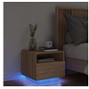 Image de Table de chevet avec lumières LED chêne sonoma 40x39x37 cm