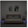 Image de Table de Chevet avec Lumières LED, Armoire de Nuit avec Rangement, Table de Nuit, Meuble de Chambre, Moderne, Sonoma 836803