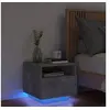 Image de Table de chevet avec lumières LED gris béton 40x39x37 cm