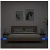 Image de Armoiress de Chevet avec Lumières LED 2 pcs, Tables de Chevet avec Rangement, Armoires de Nuit Chambre, Moderne, 836805