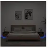 Image de Armoiress de Chevet avec Lumières LED 2 pcs, Tables de Chevet avec Rangement, Armoires de Nuit Chambre, Moderne, 836807