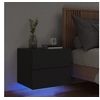 Image de Table de Chevet Murale avec Lumières LED, Armoire de Nuit, Table de Nuit, Armoire de Chevet Chambre, Moderne, Noir 836814