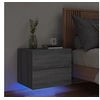 Image de Table de Chevet Murale avec Lumières LED, Armoire de Nuit, Table de Nuit, Armoire de Chevet Chambre, Moderne, Sonoma Gris Bois d'Ingénierie