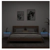 Image de Tables de Chevet Murales avec Lumières LED 2 pcs, Armoires de Nuit, Tables de Nuit Chambre, Moderne, Blanc Bois 836827