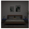 Image de Tables de Chevet Murales avec Lumières LED 2 pcs, Armoires de Nuit, Tables de Nuit Chambre, Moderne, Noir Bois 836829