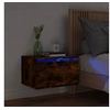 Image de Table de Chevet Murale avec Lumières LED, Armoire de Nuit, Table de Nuit, Armoire de Chevet Chambre, Moderne, Chêne 836834
