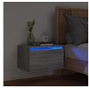 Image de Table de Chevet Murale avec Lumières LED, Armoire de Nuit, Table de Nuit, Armoire de Chevet Chambre, Moderne, Sonoma 836836