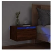 Image de Table de Chevet Murale avec Lumières LED, Armoire de Nuit, Table de Nuit, Armoire de Chevet Chambre, Moderne, Chêne 836838