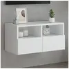 Image de Meuble TV mural blanc 60x30x30 cm bois d'ingénierie 836854