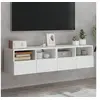 Image de Meubles TV muraux 2 pcs blanc 60x30x30 cm bois d ingénierie