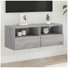 Image de Meuble TV mural sonoma gris 80x30x30 cm bois d ingénierie