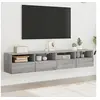 Image de Meubles TV Muraux 2pcs, Armoires de Télévision Suspendues avec Compartiment, Meubles Télé Flottants, Moderne, Sonoma Gris Bois d'Ingénierie