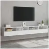 Image de Meubles TV muraux 2 pcs blanc 100x30x30 cm bois d'ingï¿½nierie 836883