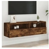 Image de Meuble TV mural chêne fumé 100x30x30 cm bois d'ingénierie 836890