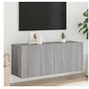Image de Meuble TV Mural, Armoire de Télévision Suspendue avec Rangement, Meuble Télé Flottant Salle de Séjour, Moderne, Sonoma Gris Bois d'Ingénierie