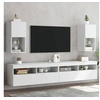 Image de Meubles TV avec Lumières LED 2 pcs, Armoires de Télévision Murales avec Rangement, Meubles Télé Suspendus, Moderne, 836988