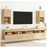 Image de Meubles TV avec Lumières LED 2 pcs, Armoires de Télévision Murales, Meubles Télé Suspendus, Moderne, Chêne Sonoma 836992