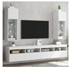 Image de Meubles TV avec Lumières LED 2 pcs, Armoire de Télévision avec Rangement, Meuble Télé Salon Salle de Séjour Intérieur, Moderne, Blanc