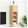 Image de Meuble TV avec Lumières LED, Armoire de Télévision Murale avec Rangement, Meuble Télé Suspendu Salon Salle de Séjour, Moderne, Chêne Sonoma
