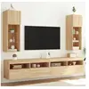 Image de Meubles TV avec Lumières LED 2 pcs, Armoires de Télévision Murales, Meubles Télé avec Rangement Salon Salle de 837006