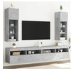 Image de Meubles TV avec Lumières LED 2 pcs, Armoires de Télévision Murales, Meubles Télé avec Rangement Salon Salle de Séjour, Gris Béton