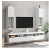 Image de Meubles TV avec lumières LED 2 pcs blanc 30,5x30x102 cm