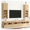 Image de Meubles TV avec Lumières LED 2 pcs, Armoires de Télévision Murales, Meubles Télé avec Rangement Salon Salle de 837020