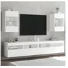 Image de Meubles TV muraux avec lumières LED 2 pcs blanc 40x30x60,5 cm