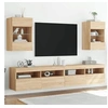 Image de Meubles TV Muraux Lumières LED 2 pcs, Armoires de Télévision Suspendues avec Etagère, Meubles Télé Flottants Salon, 837083