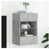 Image de Meuble TV Mural avec Lumières LED, Armoire de Télévision Suspendue avec Etagère, Meuble Télé Flottant, Moderne, Gris 837084