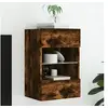 Image de Meuble TV mural avec lumières LED chêne fumé 40x30x60,5 cm837086